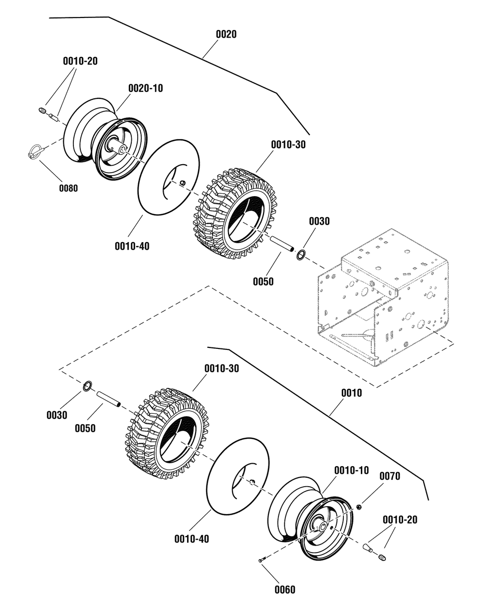Wheel And Tire Group Diagram and Parts List for 1695871 2010 Briggs and Stratton Snow Blower